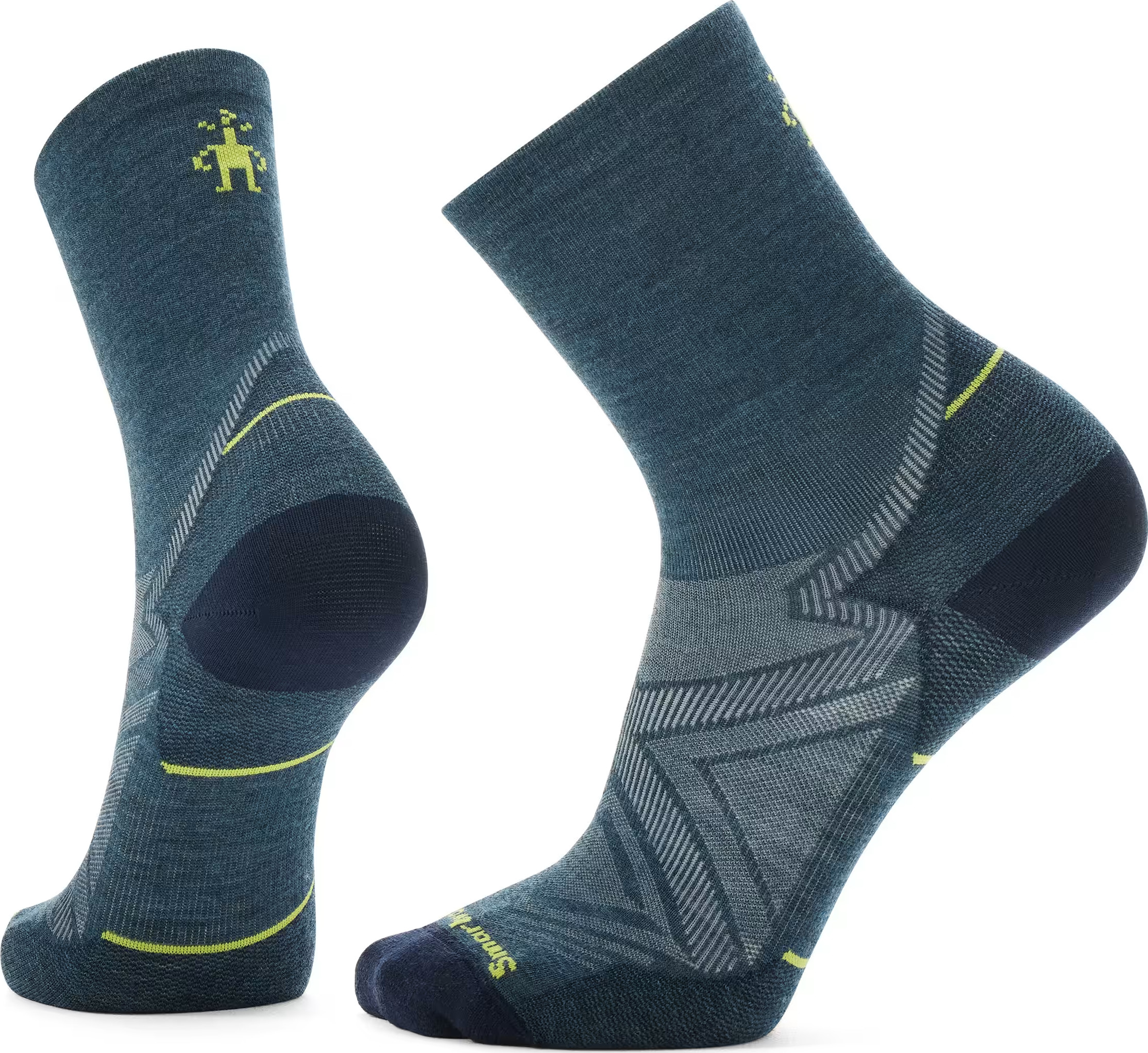 Smartwool Unisex Run Zero Cushion Mid Crew Socks Twilight Blue