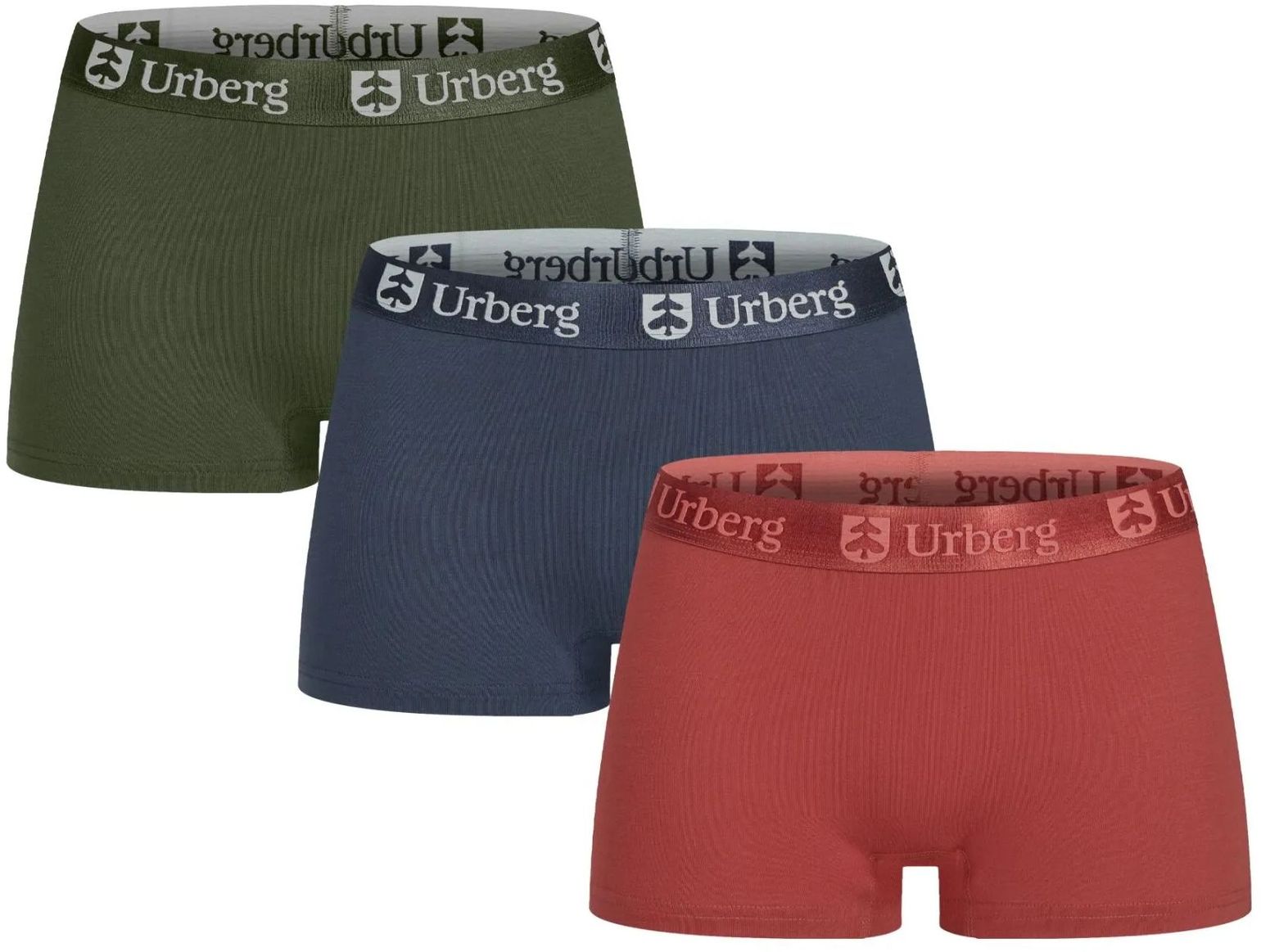 Urberg Women's Isane 3-pack Bamboo Boxers Tandori/Navy/Green