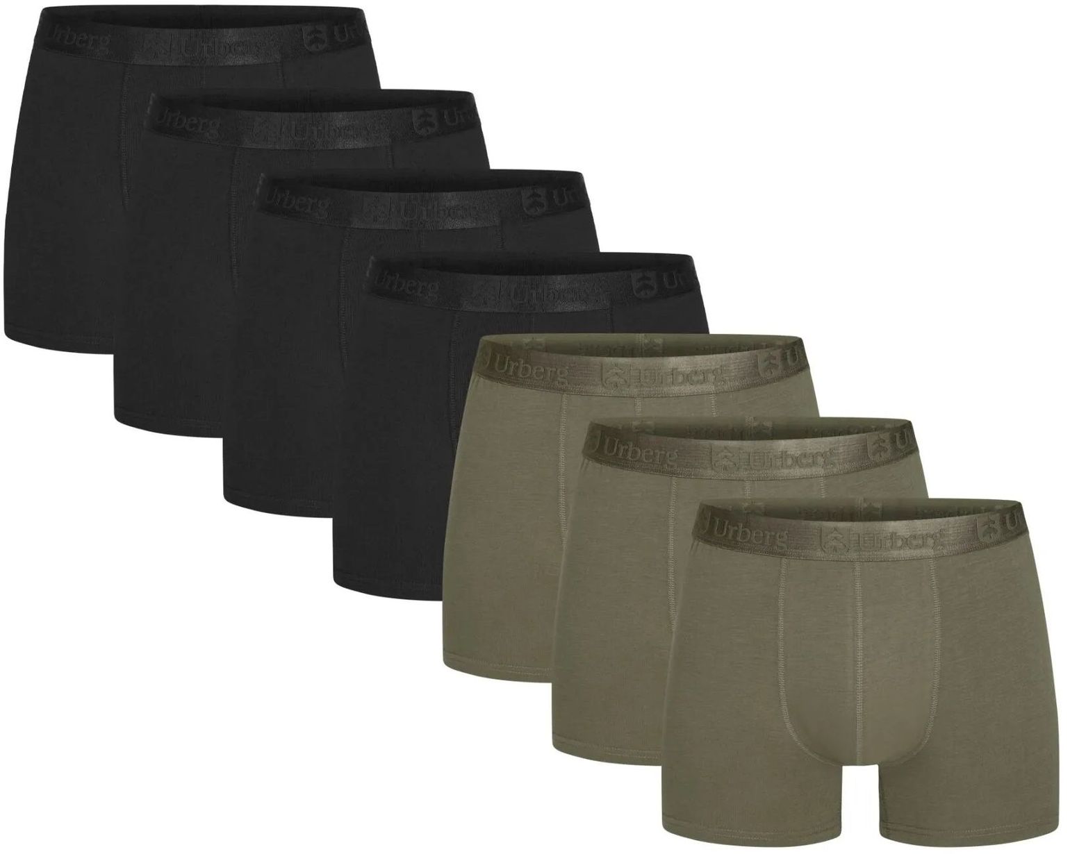 Urberg Men's Bamboo Boxers 7-Pack Black/Green