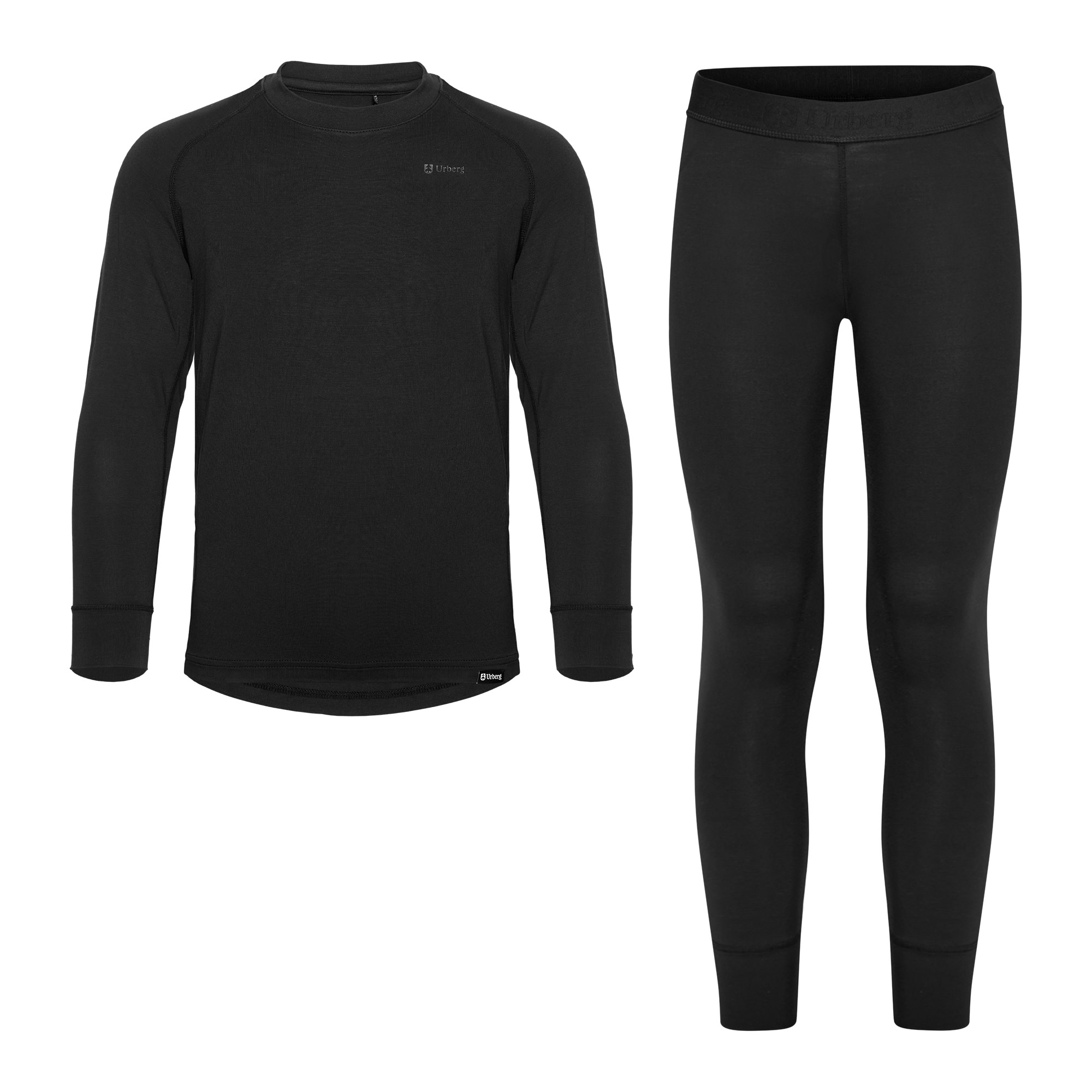 Urberg Juniors’ Solid Tree Base Layer Set Black Beauty