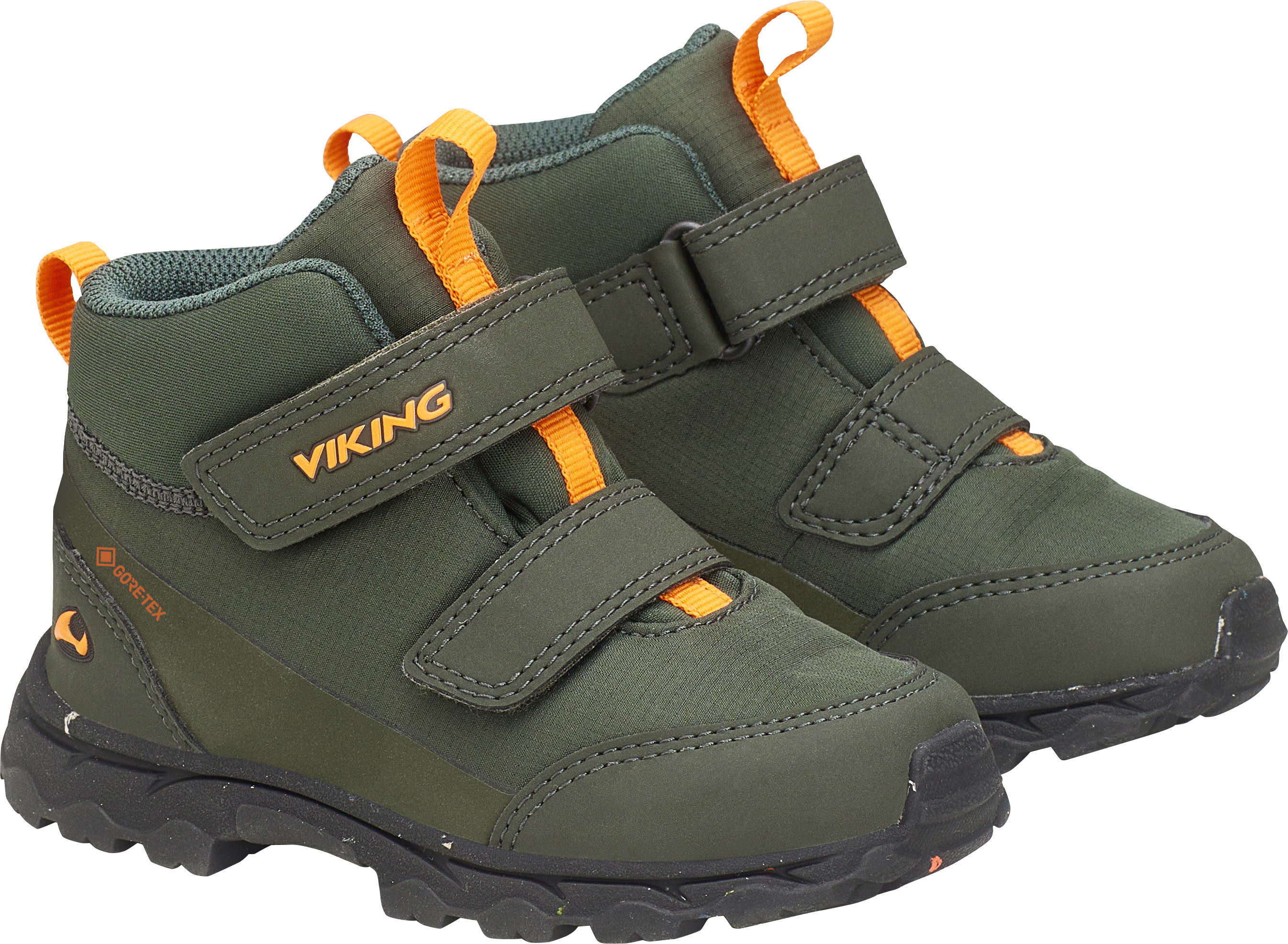 Viking Footwear Kids’ As​k​ Mi​d​ F Gore-Tex Hunting Green/Orange