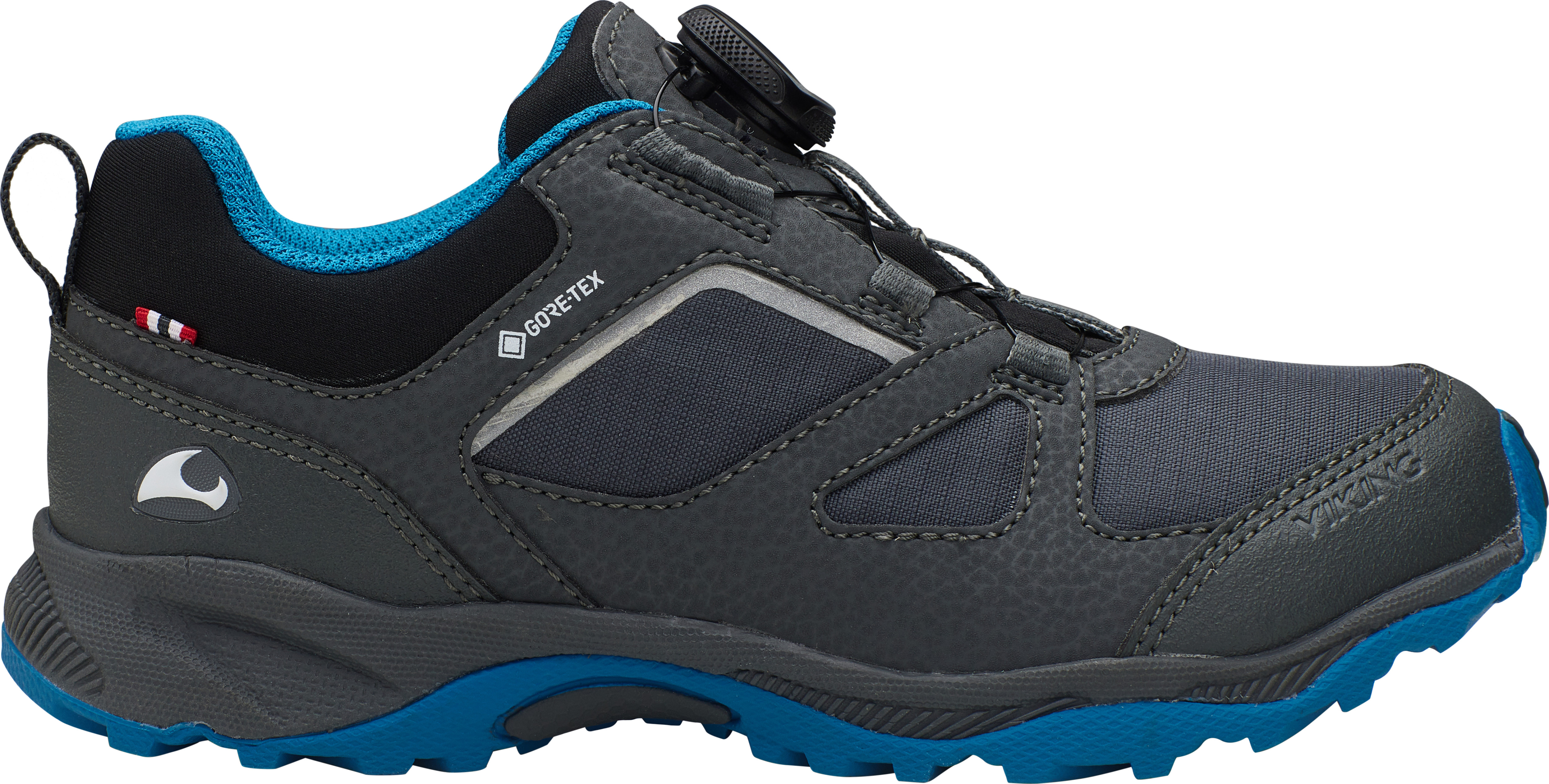 Viking Footwear Kids’ Nator Low Gore-Tex Boa Black/Royal Blue