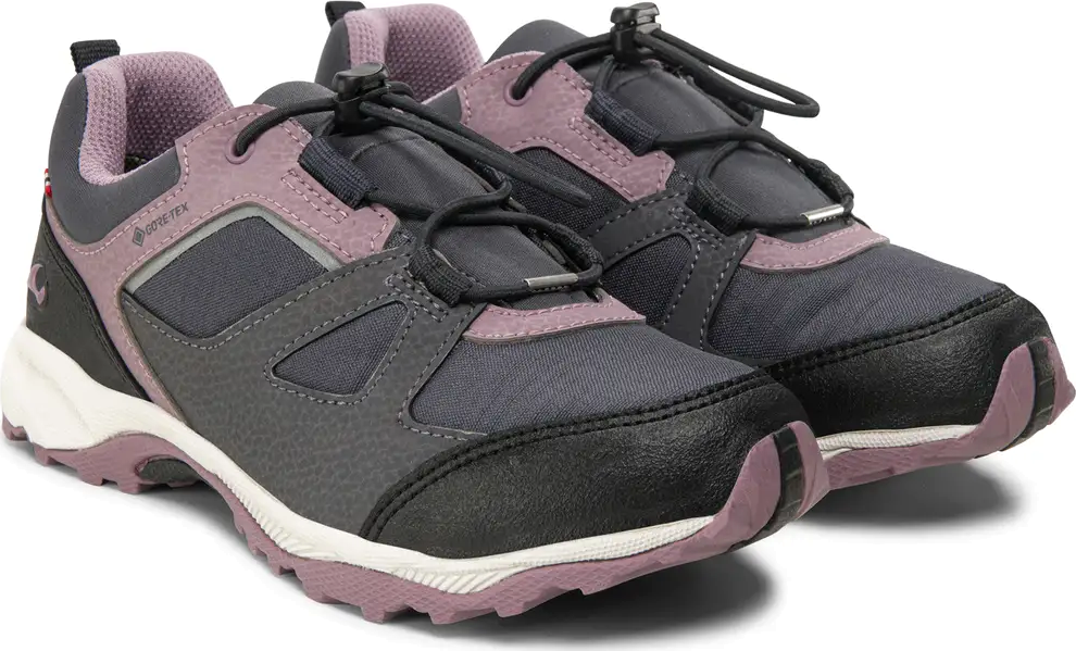 Viking Footwear Kids’ Nator Low Gore-Tex Boa Charcoal/Dusty Pink