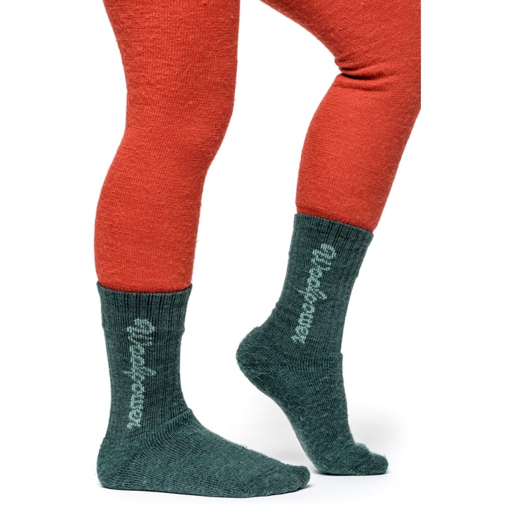 Woolpower Kids' Socks Logo 400 Forest Green Woolpower