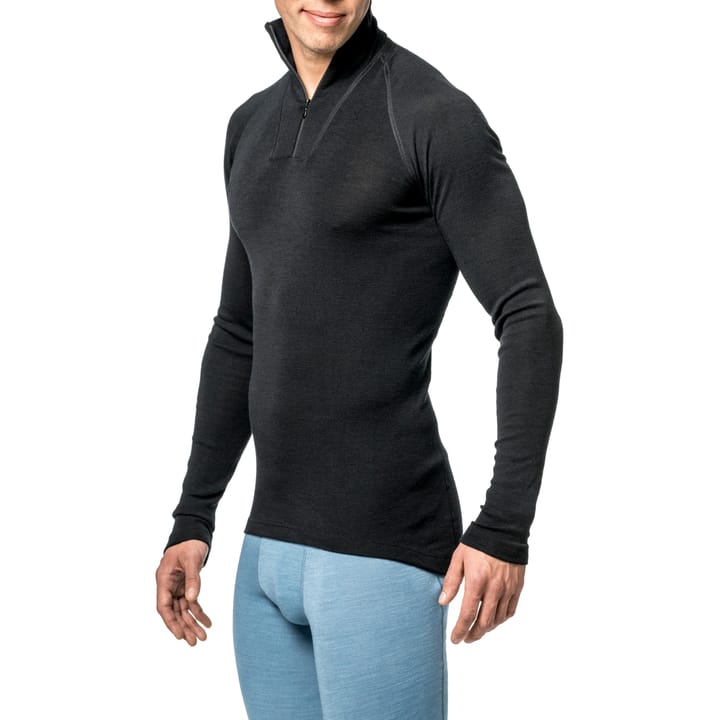 Woolpower Men's Zip Turtleneck Lite  Black Woolpower