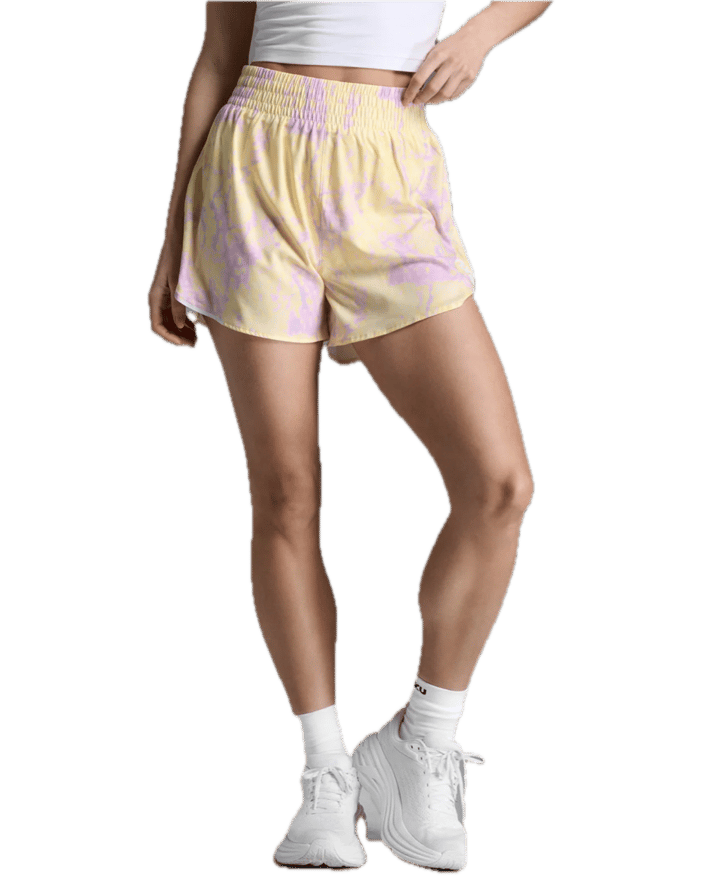 2XU Women's Aero Hi-Rise 4 Inch Shorts Pixel Lemon/white Reflective 2XU