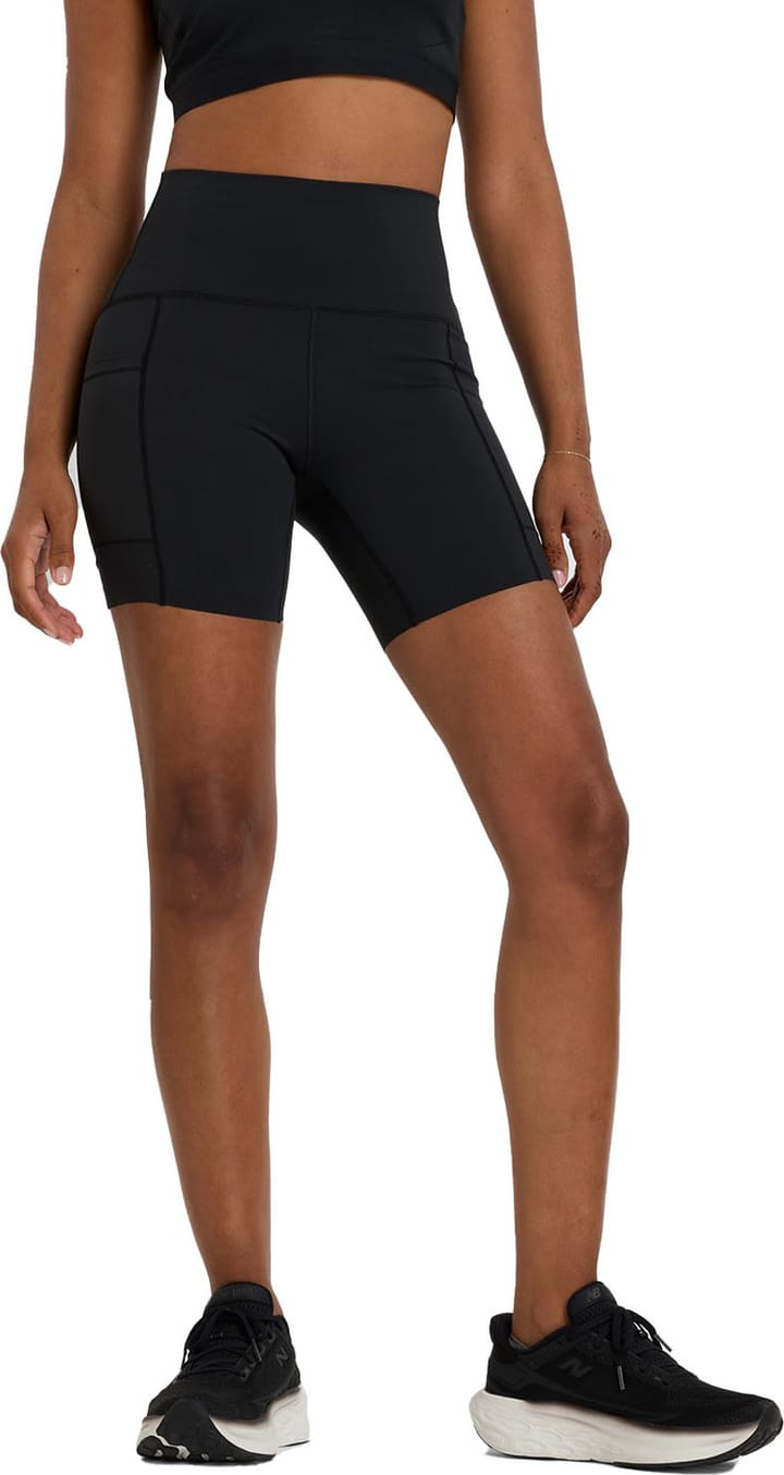 New Balance Women's Sleek Pocket High Rise Short 6" Black