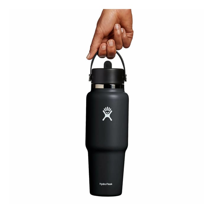 Hydro Flask Wide Mouth Travel Bottle with Flex Straw Cap (946ml) Black Hydro Flask