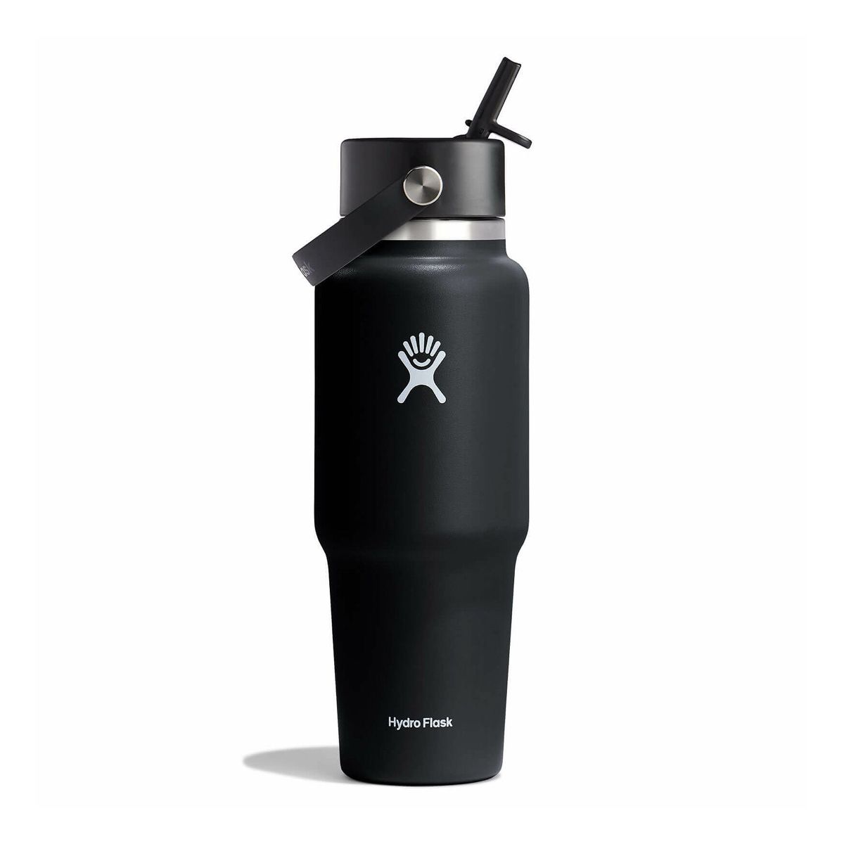 Hydro Flask Wide Mouth Travel Bottle with Flex Straw Cap (946ml) Black