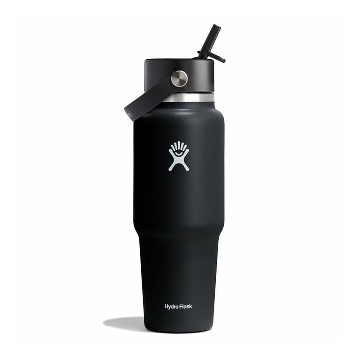 Hydro Flask Wide Mouth Travel Bottle with Flex Straw Cap (946ml) Black Hydro Flask